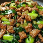 Stir-Fried Pork with Bok Choy in Garlic-Ginger Sauce