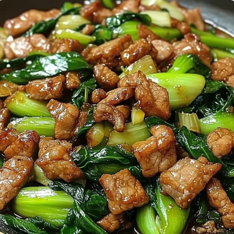 Stir-Fried Pork with Bok Choy in Garlic-Ginger Sauce
