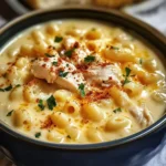 Creamy Chicken Macaroni Cheese Soup