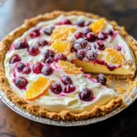 No Bake Cranberry Orange Cream Pie