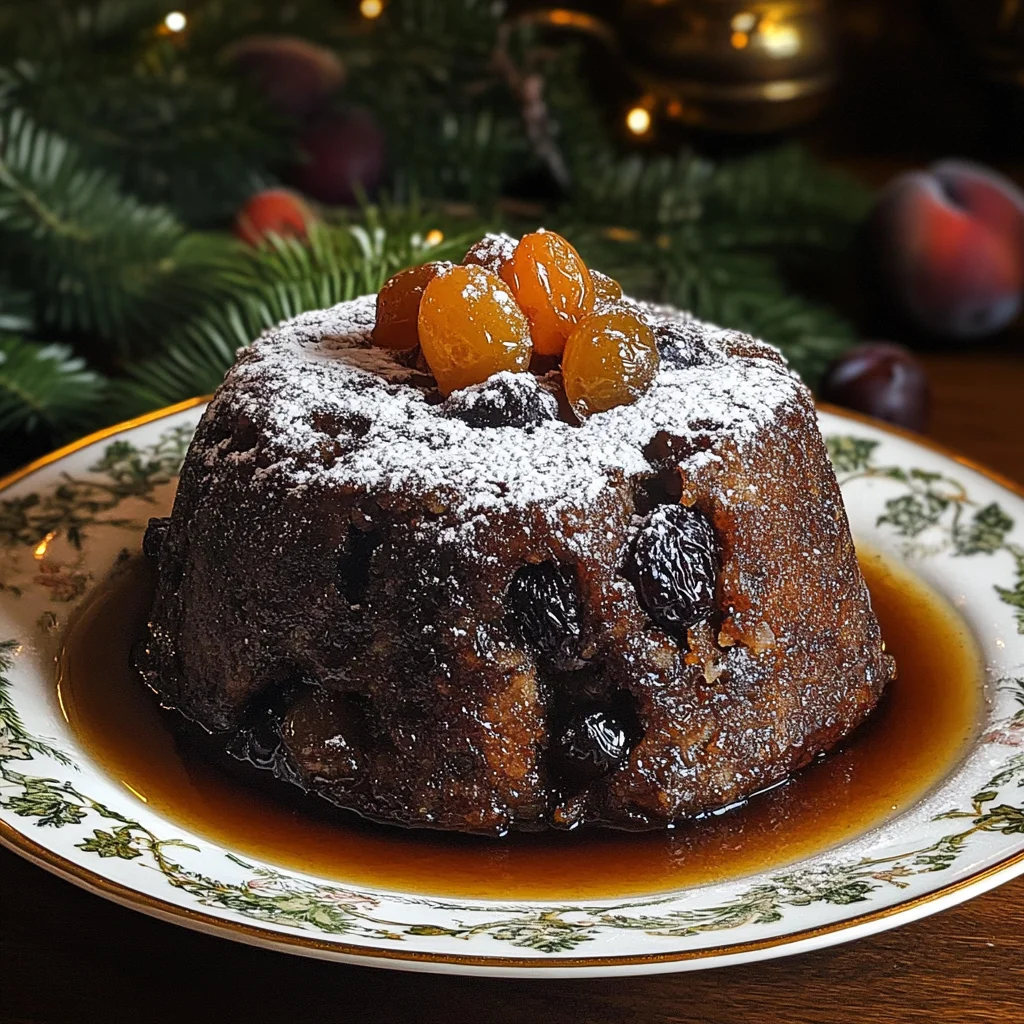 Traditional Plum Pudding with Brandy Butter Sauce