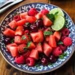 Watermelon Fruit Salad with Lime Mint Dressing