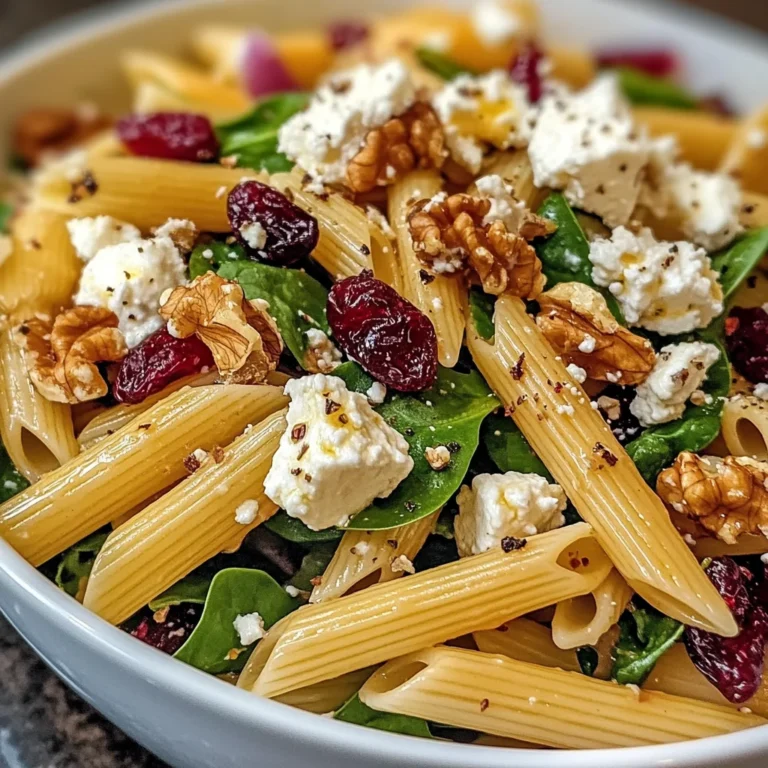 Feta & Cranberry Penne Salad with Orange Vinaigrette