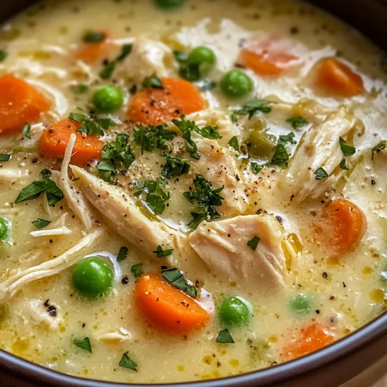 High Protein Chicken Pot Pie Soup