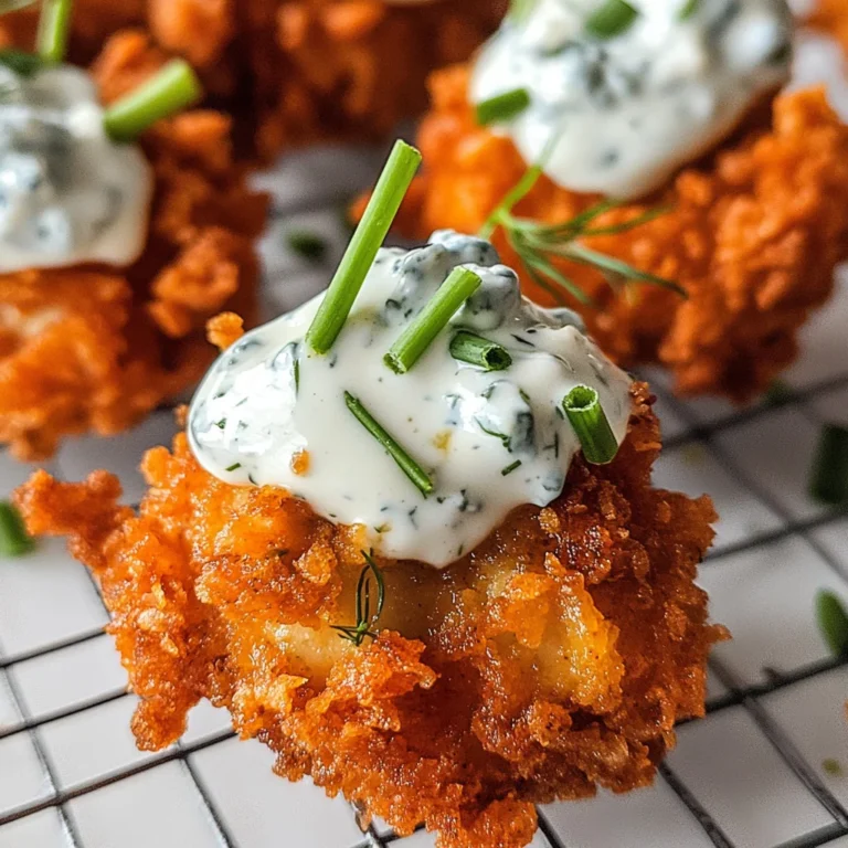Pickle-Brined Chicken Bites w/ a Creamy Blue Cheese Sauce