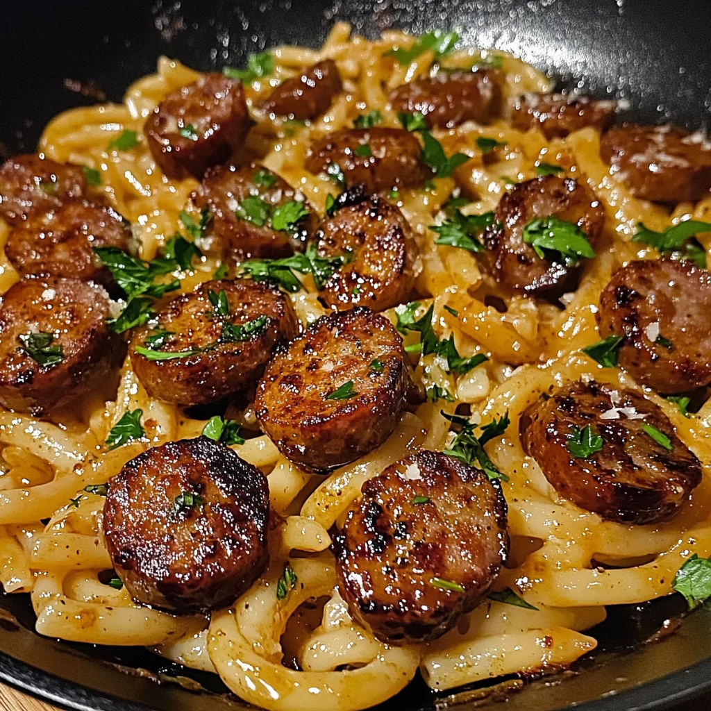 Sticky Honey Garlic Sausage Pasta Skillet: A Flavorful One-Pan Wonder