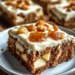 Cinnamon Blondies with Caramelized Apples and Cream Cheese Frosting