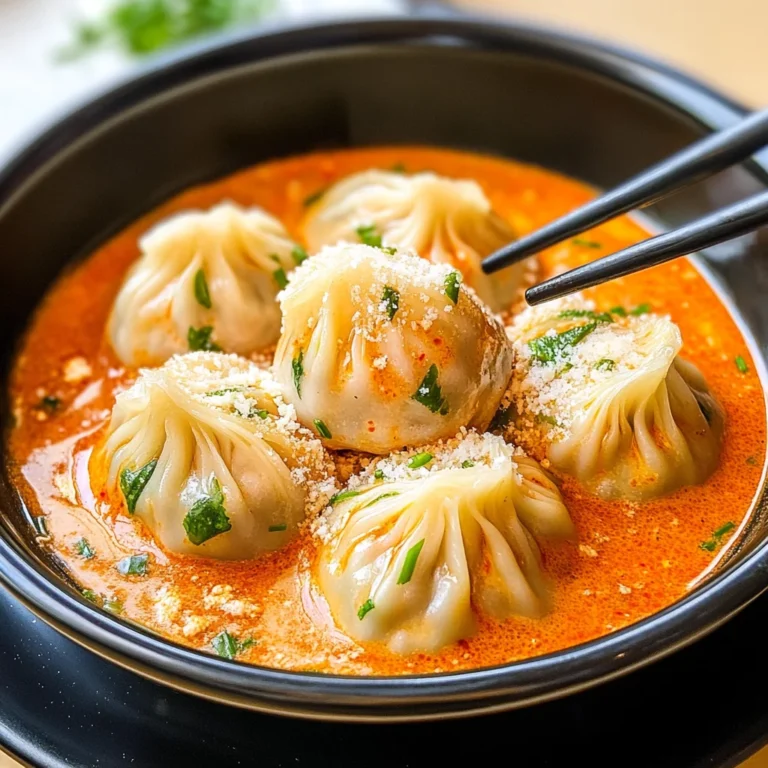 Soup Dumplings in Creamy Gochujang Sauce