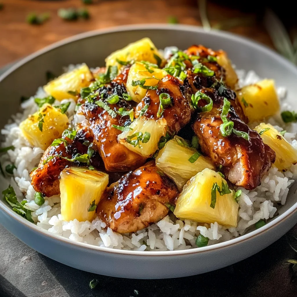 30 Minute Pineapple Chicken with Coconut Rice