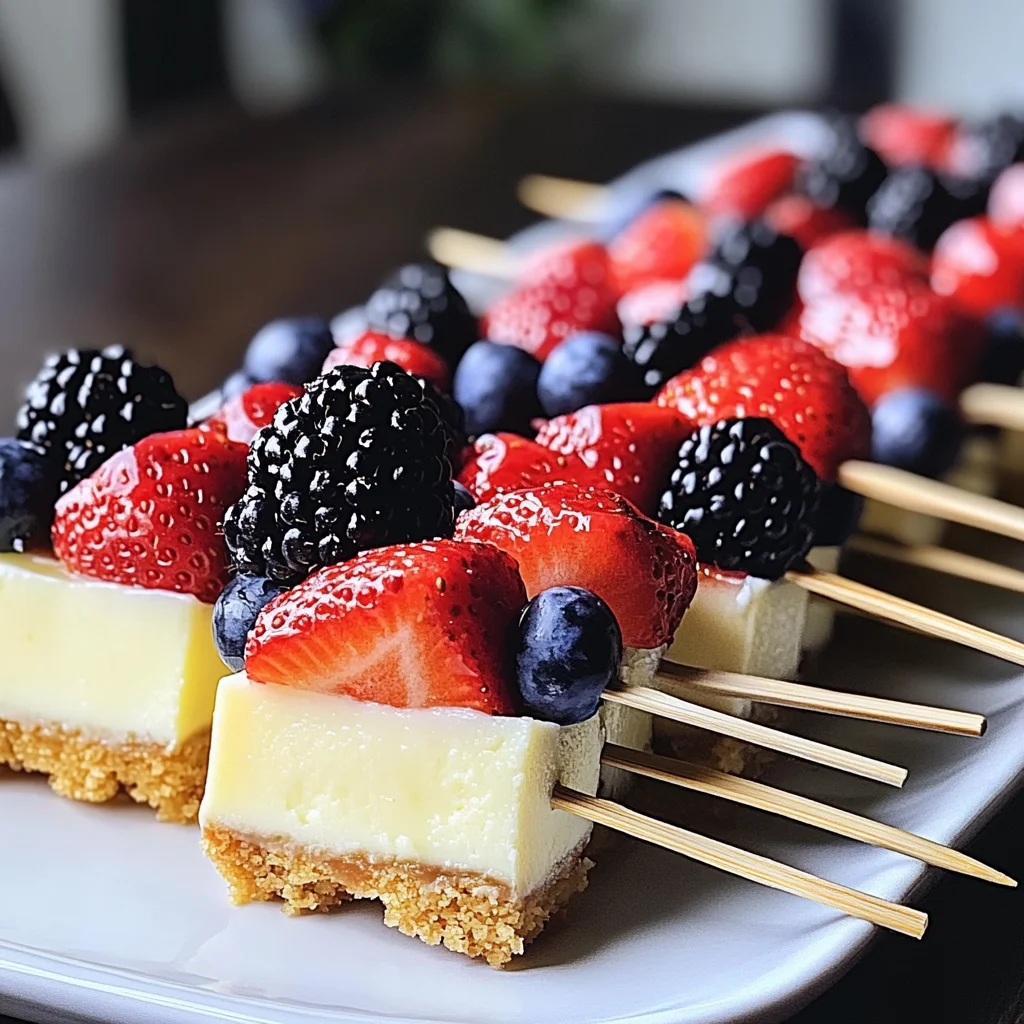 Berry Cheesecake Dessert Kabobs