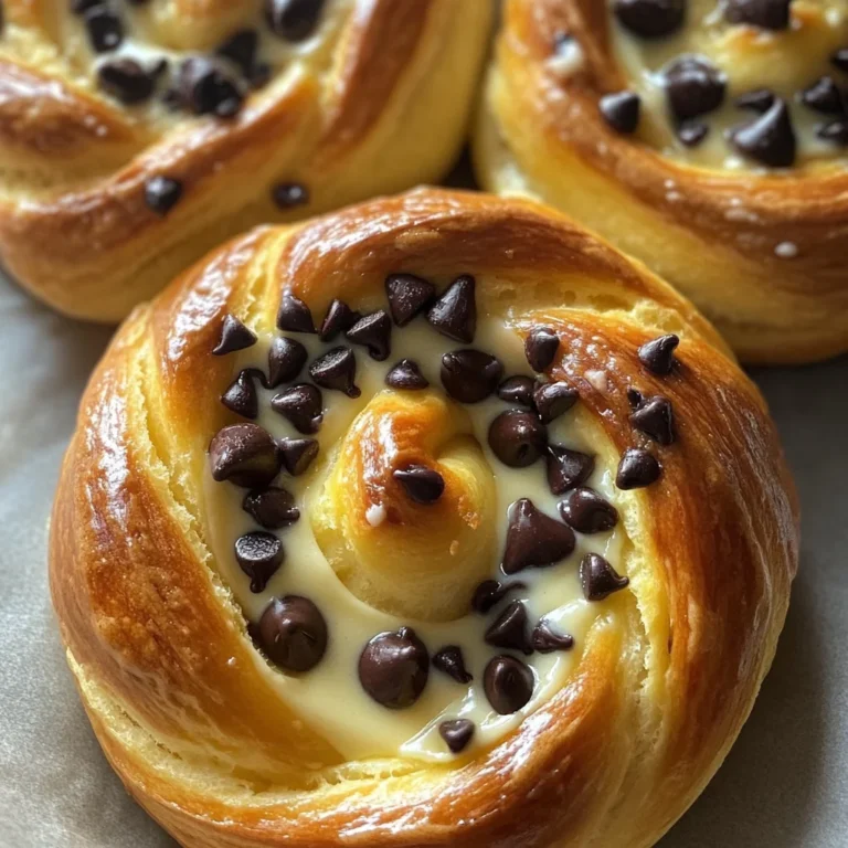 Brioches Roulées Crème Vanille & Pépites de Chocolat