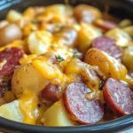 Crockpot Cheesy Potatoes and Kielbasa