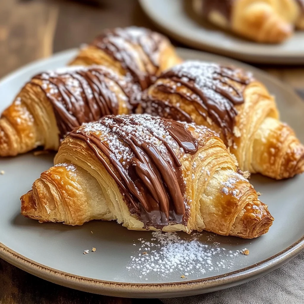 Golden Nutella Croissants - flirtyfood