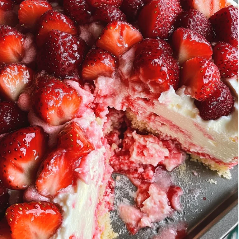 Strawberry Cheesecake Poke Cake