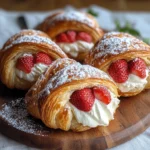 Strawberry Cream Stuffed Croissants