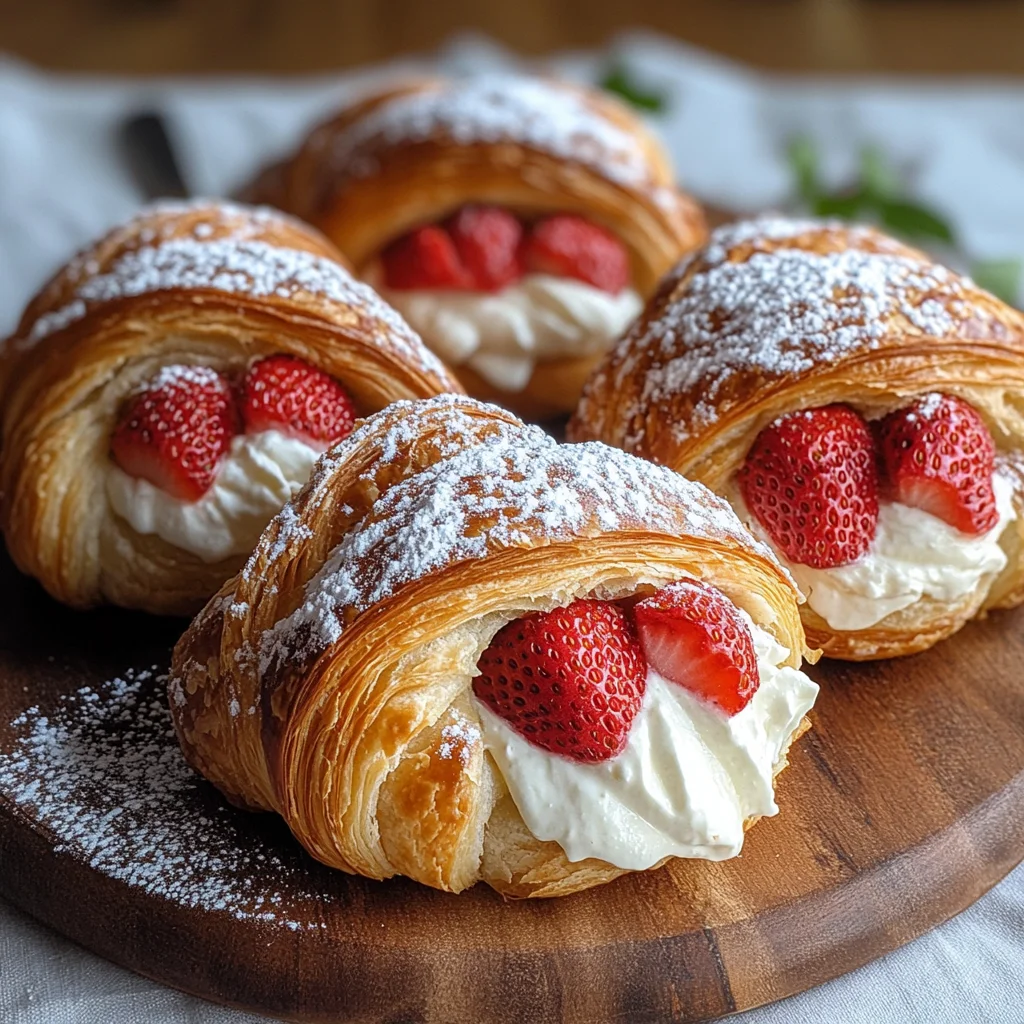 Strawberry Cream Stuffed Croissants