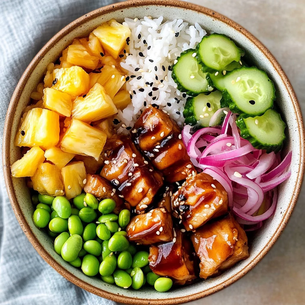 Teriyaki Chicken Poke Bowls