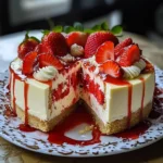 White Chocolate Strawberry Cheesecake