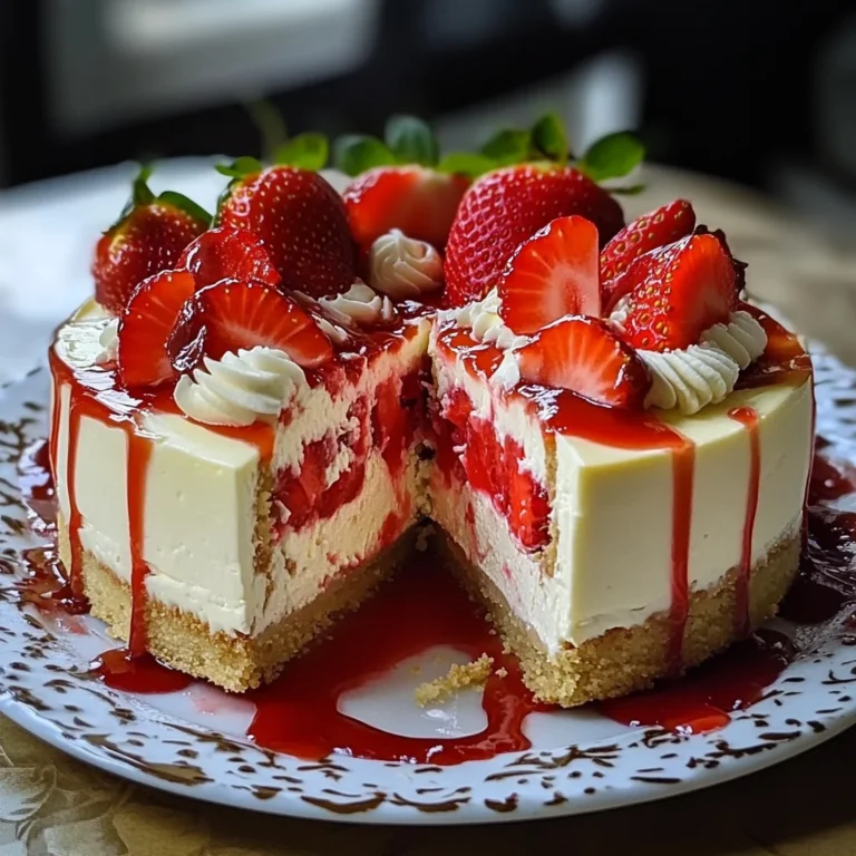 White Chocolate Strawberry Cheesecake